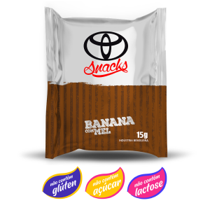 Sachê de Biscoito aerólitos de banana com mel zero açúcar 15g – Caixa com 100 Und.