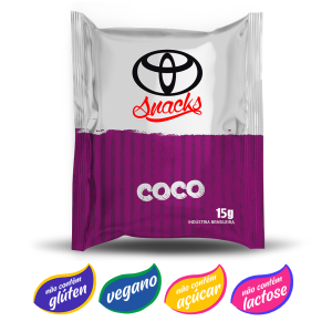 Sachê de Biscoito aerólitos de coco s/ açúcar 15g – Caixa com 100 Und.